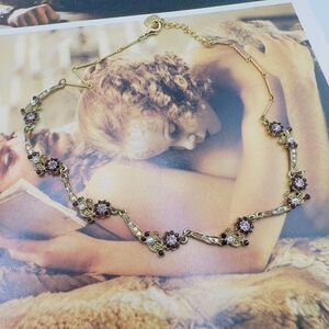 Vintage Yoni Z Vintage Crystal Flower Necklace